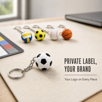 Porte-clés personnalisé en PVC pour ballons de sport, vente en gros OEM ODM, mini ballons de football, volley-ball, baseball, basketball, cadeau promotionnel