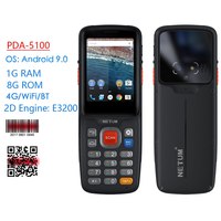 Mini escáner de código de barras PDAs de mano, Industrial, resistente, recolector de datos, 1D, 2D, Android 9,0, QR