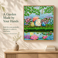 Kit de Peinture Diamant 5D KS Craft, Motif Ours Mignon et Jardin de Fleurs, Perles Carrées, Art Diamant Spécial, DIY, Décoration Murale Animaux Mignons