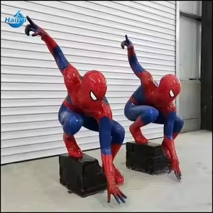 Statue en résine de fibre de verre personnalisée de <span class=keywords><strong>super</strong></span>-<span class=keywords><strong>héros</strong></span> d'anime classique, grande taille, <span class=keywords><strong>Marvel</strong></span> Spider-Man, écologique, faite à la main, style sportif - Product Image 3