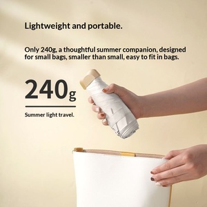 Parapluie manuel multicolore, petit parapluie double usage soleil/pluie, mini capsule, cinq plis, protection UV, parapluie pliable - Product Image 3