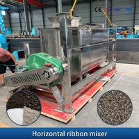 Mélangeur à ruban double à pales en acier inoxydable industriel pour engrais organique, mélangeur horizontal à vis pour substrat