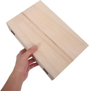 Caja <span class=keywords><strong>de</strong></span> Almacenamiento Pequeña y Ligera <span class=keywords><strong>de</strong></span> Madera con Forma <span class=keywords><strong>de</strong></span> <span class=keywords><strong>Libro</strong></span>, Tapa con <span class=keywords><strong>Bisagras</strong></span>, Organizador <span class=keywords><strong>de</strong></span> Recuerdos en Blanco, Estuche para Joyas, Tarjetas, Baratijas, 28x17.8x7cm - Product Image 6