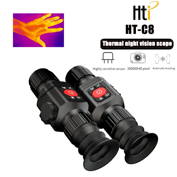 HTI HT-C8 54mm Objektiv Sicherheit Wärme bild kamera 2021 Neue Jagd Nachtsicht fernrohre mit 223*76*70 Farbbox 500g