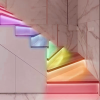 Kit d'éclairage LED intelligent à détecteur de mouvement pour escalier 3W 12V RGB Blanc Chaud 3000K encastré en aluminium pour éclairage décoratif mural et marches