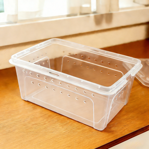Kleintierbehälter Reptilienbox Tragbarer Fütterungskäfig für Insekten Spinnen Würmer Eidechsen Frösche Haustiergehege - Product Image 1