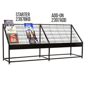 Espositore per Dischi in Vinile in Metallo Nero per Negozi di Musica, Stand da Terra per Esposizione CD e DVD - Product Image 4