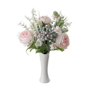 Bouquet de roses et baies artificielles Jingbai en tissu tissé plastique pour décoration maison et mariage CF01293 - Product Image 5