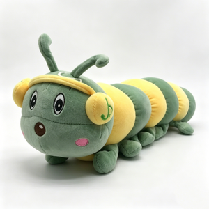 Peluche de oruga personalizado, oruga de peluche verde-amarilla, almohada larga de peluche con forma de oruga - Product Image 4