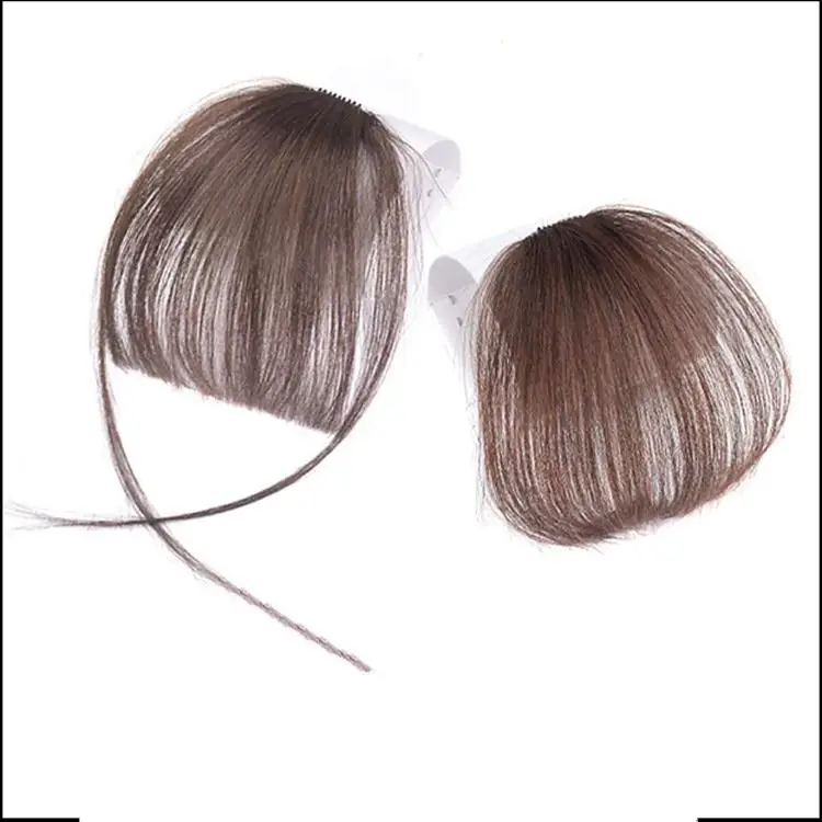 Bán buôn mỏng tóc con người không khí bangs clip-trong phần mở rộng rìa nhỏ 100% bất tóc con người bangs