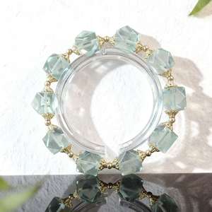 Pulsera de Cristal de Fluorita Verde Limpia Energéticamente, Resuelve la Ansiedad, Fluorita en Forma de Cubo de Azúcar, Equilibrio Emocional, Piedra Curativa - Product Image 2