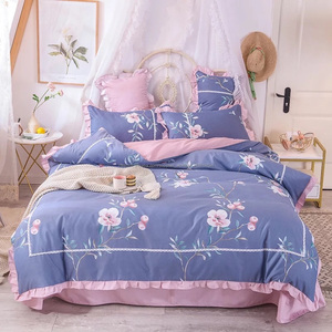 Channel lace bedding set duvet cover 100% cotton bedding - Product Image 5