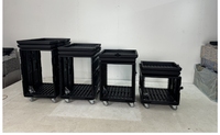 Valise de transport professionnelle robuste en plastique avec roues et mousse pour câbles, matériel de mixage, impedances 4 ohms et 8 ohms