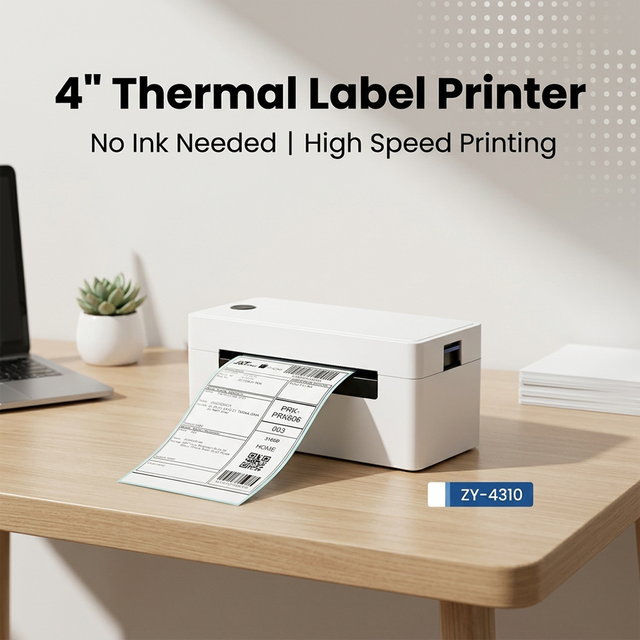 Wireless Receipt Printer A6 Inkless USB Thermal Printer 203dpi 4x6 Shipping Label Maker Address Label Printer ZY-4310