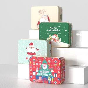 Boîte en fer blanc rectangulaire luxueuse pour cartes à jouer à dessert Chewing-gum Cookies Sandwiches Boîte en fer blanc rectangulaire pour Noël - Product Image 1