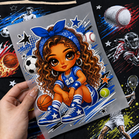 Autocollants de transfert thermique DTF personnalisés pour équipes de football, faible MOQ, vinyle pour T-shirts et maillots, décalcomanies lavables en couleur pour vêtements d'équipe