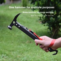Équipement de plein air multifonctionnel pour la survie en milieu sauvage, piquet de camping, marteau pour bâche, outil portable polyvalent toutes saisons en métal