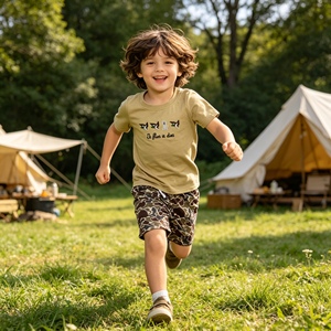 BSSO2016 RTS Boutique Ensemble de tenues d'été pour bébé garçon avec broderie de canard et chiot, vente en gros - Product Image 1