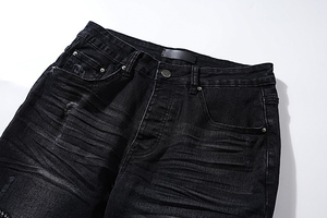 Jeans para Hombre de Alta Calidad, Algodón Grueso, Estilo Vintage, Desgastados, Marca de Moda, Retro, Corte Recto, Ajustados - Product Image 4