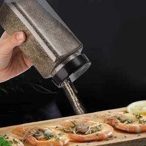 Frasco de Plástico PET Ecológico de 350 ml con Tapa Abatible para Condimentos, Especias, con Tapas Rojas/Negras, Apto para Alimentos, Impresión Serigráfica - Product Image 5