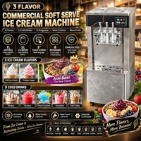 Machine à glace molle 3 saveurs avec pompe à air – Les différentes sortes de machines pour la fabrication de glaces et de coupes de açai congelées
