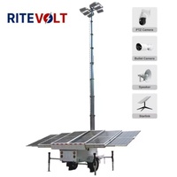 Tour d'éclairage solaire mobile hors réseau avec protection IP67, résistante au vent jusqu'à 100 km/h, pour la surveillance des chantiers de construction et des jardins