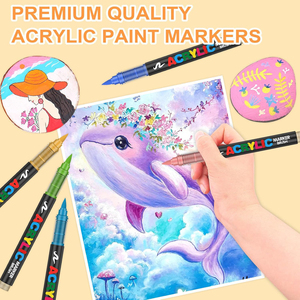 Ensemble <span class=keywords><strong>de</strong></span> marqueurs acryliques à double pointe <span class=keywords><strong>de</strong></span> qualité artistique, 288 couleurs, pointe souple, pointe fine, <span class=keywords><strong>encre</strong></span> permanente à base d'alcool, non toxique pour - Product Image 3