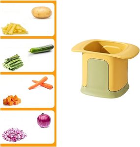 Outil de cuisine multifonctionnel en plastique, hachoir manuel à pression pour légumes, coupe-oignon, coupe-concombre, coupe-juliennes, trancheuse alimentaire en acier inoxydable - Product Image 4