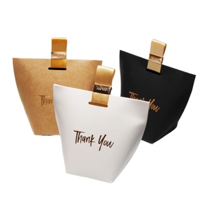 Recycled Materials Kraft Paper Gold Printed White Color Square Shape Wedding Favors Thank You Gift <b>Boxes</b> for <b>Parties</b>-Wholesale - Product Image 1