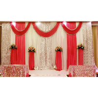 Vente chaude Décorations de scène de mariage Toile de fond Rideaux de fête avec draperie en tissu de soie pour mariage Anniversaire Événement