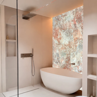 Grande dalle de marbre rose naturel Paia, imperméable, durable, écologique, design moderne, garantie 1 an, pour escalier, cuisine, salle de bain, hall, villa