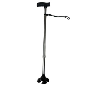 Huameide Elderly Mountaineering Crutch with One Click Contraction and Folding Triangle Crutch with Stool <b>Foldable</b> - Product Image 2