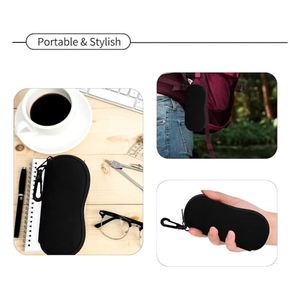 Wholesale Black Print Neoprene Glasses Case Eyeglasses Soft Sunglasses Pouch Bag With Belt Clip - Product Image 6