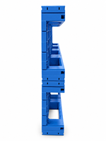 Palettes en plastique robustes modulaires à emboîtement pour la logistique d'entrepôt, plateforme de stockage empilable