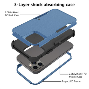 เคสโทรศัพท์3 in 1, สำหรับ <span class=keywords><strong>iPhone</strong></span> 13 PRO MAX 11 12 <span class=keywords><strong>14</strong></span> Pro 6 7 8 PLUS 15 16E 17 Air เคสเกราะกันกระแทกทนทาน - Product Image 4