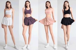 شورت يوغا <span class=keywords><strong>2</strong></span> في 1 عبر الحدود تنورة تنس مقاس كبير للنساء للصيف والجري واللياقة البدنية عبر الحدود - Product Image 4