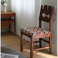 Chaise de salle à manger vintage en tissu frêne, chaise nordique en bois massif pour usage domestique, chaise de bureau rétro avec dossier design