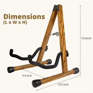 Soporte de guitarra de madera maciza, soporte vertical plegable con forma de A para guitarra acústica, clásica, eléctrica y bajo. - Product Image 5
