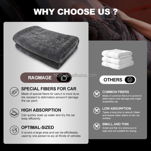 <span class=keywords><strong>Serviette</strong></span> de séchage de voiture en microfibre ultra absorbante 80x50cm 1200 GSM torsadé à séchage rapide et non pelucheux-Tissu doux pour séchage automatique - Product Image 5