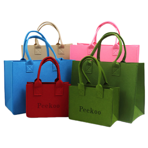 Bán buôn nhiều màu cảm thấy Túi tote mở đơn giản chữ bền cảm thấy Túi xách biểu tượng tùy chỉnh cảm thấy Túi mua sắm - Product Image 2