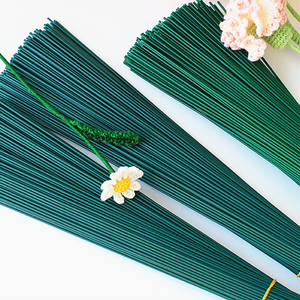 2mm filo floreale verde filo di rosa filo di ferro rivestito in plastica per bastoncini di fiori artificiali - Product Image 1