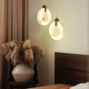 Radiant Marbled Resin Disc Chandelier 48 Heads Cascading Amber Gold 3-Color Changeable Bespoke Luxury Stately Magnificent <strong>Light</strong> - Product Image 2