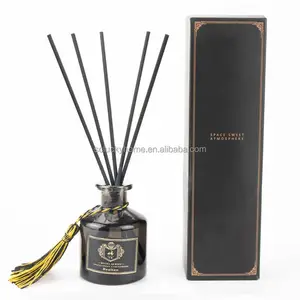 Diffuseur d'huile parfumée noir pour hôtel Décorer une bouteille en verre Aroma Reed Stick pour parfum d'intérieur