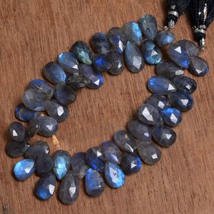 Perles de Labradorite bleue naturelle de qualité AAA en forme de poire à facettes pour la fabrication de bijoux semi-précieuse - Product Image 2