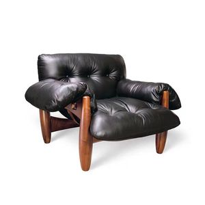 Chaise longue du milieu du siècle chaise d'appoint marron en <span class=keywords><strong>cuir</strong></span> inclinable Relaxation canapé simple chaise salon <span class=keywords><strong>fauteuil</strong></span> en bois <span class=keywords><strong>Vintage</strong></span> - Product Image 6