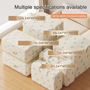120L Large Storage Bags Set Non-Woven Fabric <b>Quilt</b> Organizer Foldable Clothing Luggage Carrying Bag - Product Image 2