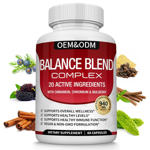 OEM Private Label Premium Natural Balance Blend Complex Suplemento Natural 20 Ervas e Vitaminas com Canela Cápsulas Vitaminas - Product Image 1