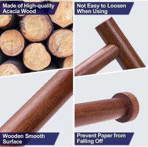 Support <span class=keywords><strong>mural</strong></span> en bois pour papier absorbant, pour salle de bain et cuisine, <span class=keywords><strong>porte</strong></span>-serviettes en bois d'acacia à fixer sous l'armoire - Product Image 6