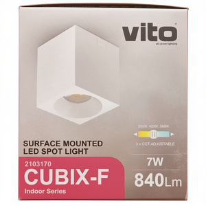 ไฟสปอร์ตไลท์ติดเพดาน LED 7W 3xCCT 840lm 9x9x10 ซม. แสงสีขาวสำหรับใช้ภายในอาคาร - Product Image 3