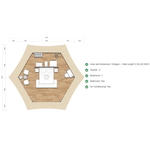 Tienda de Campaña de Lujo Hexagonal para Acampar al Aire Libre en el Desierto Africano, Tienda de Campaña de Lona para Glamping, Resort de Safari, Hotel con Baño - Product Image 4
